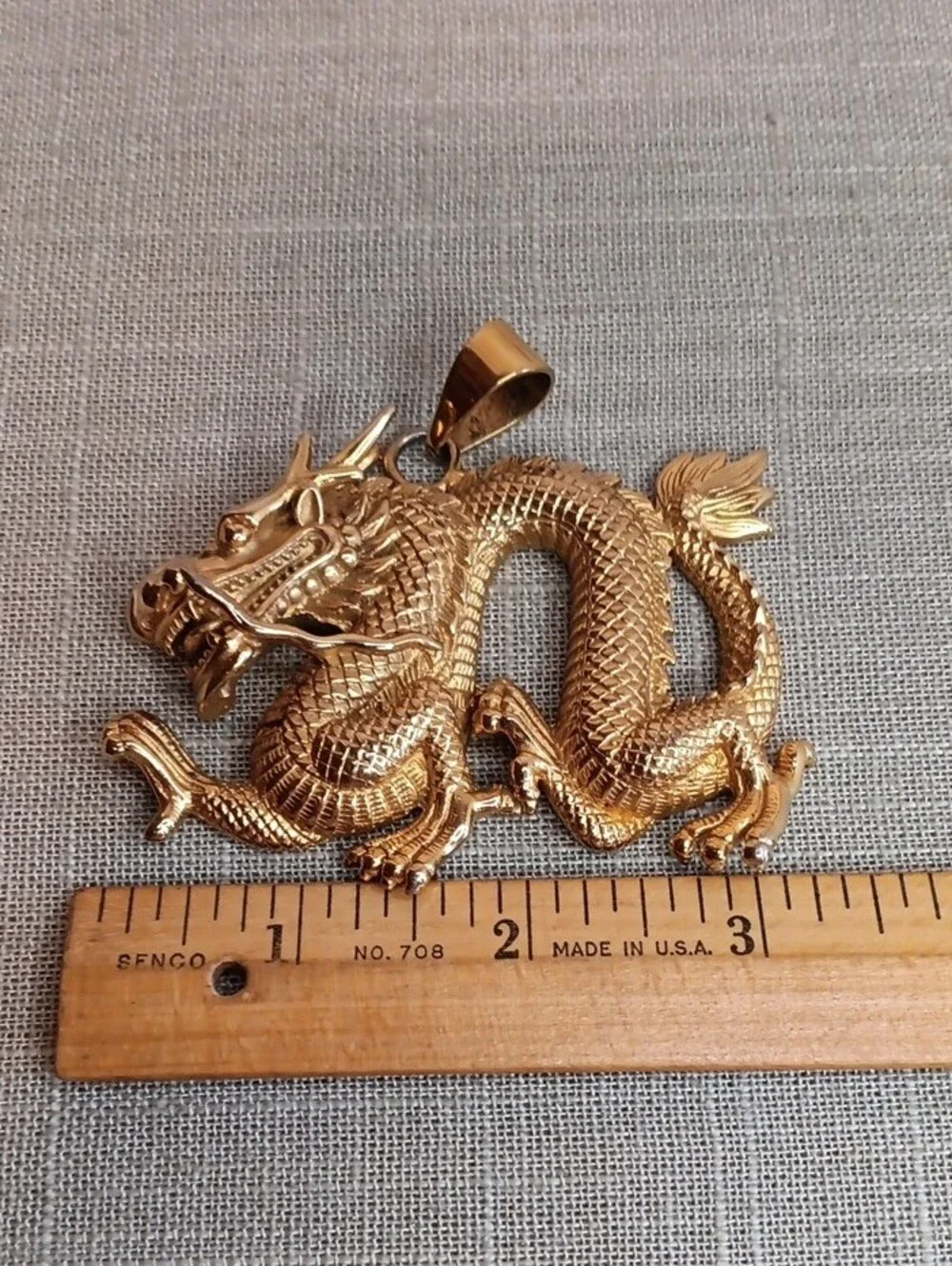 Vintage Gold Dragon Pendant No Chain
